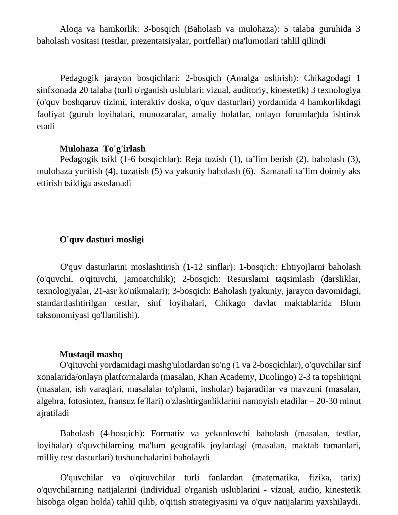 Yaxshi pedagogik jarayon va uning etaplar 3