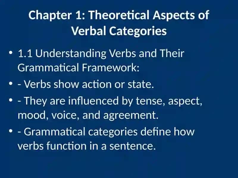The Grammatical Categories of Verbs 3