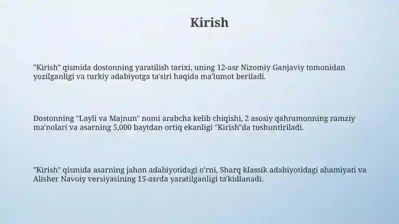 Layli va Majnun dostonining boblar buyicha tasnifi 3