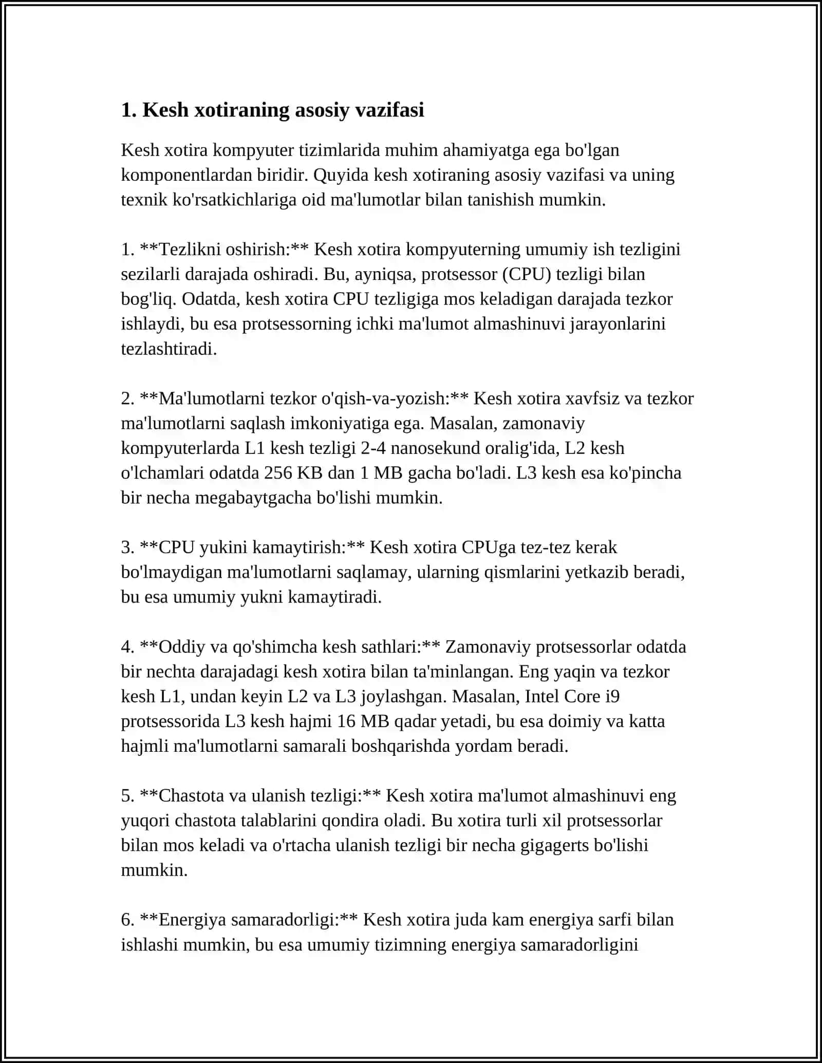 KESH XOTIRA: VAZIFASI VA ISHLASH PRINTSIPI 3