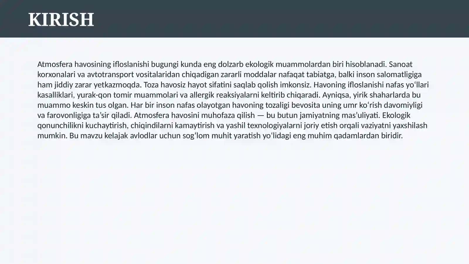 ATMOSFERA HAVOSINI MUHOFAZA QILISH 3