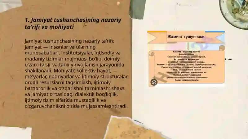 Jamiyat tushunchasining mohiyati va uning rivojlanish bosqichlar 3