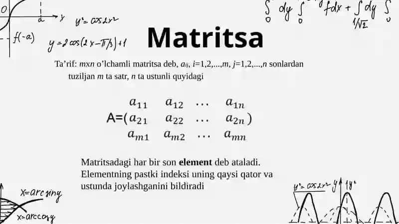 Matritsa va uning ustida amallar 3