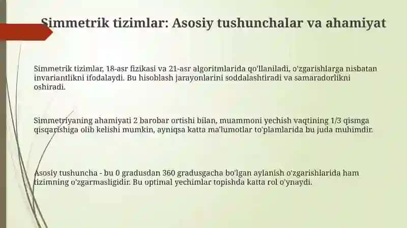 Simmetrik tizimlar 3