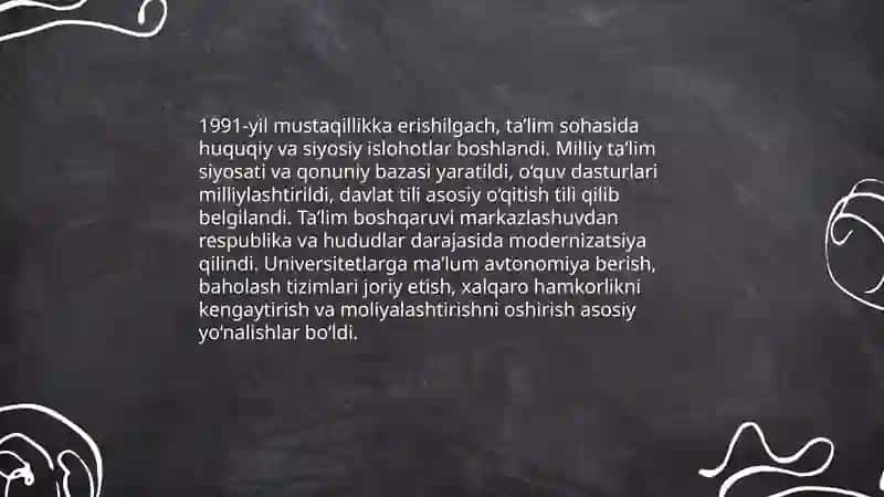 Mustaqilik davrida talim sohasidagi islohatlar 3