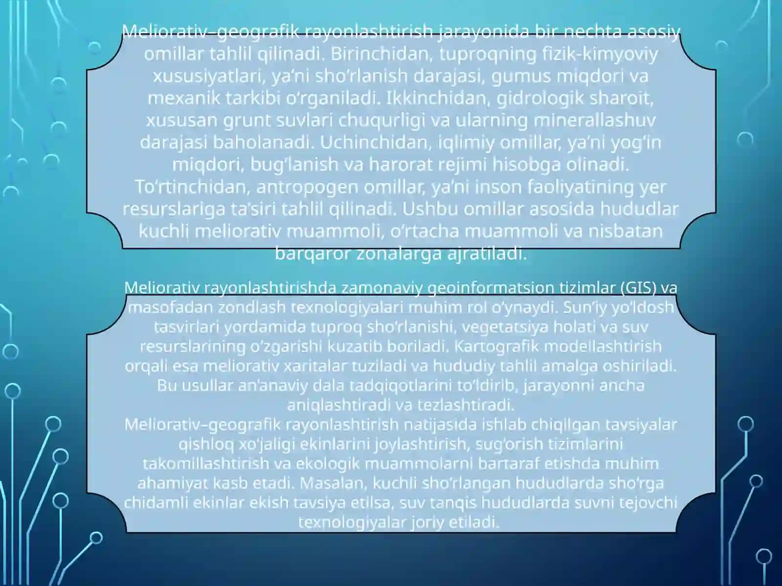 Meliorativ – geografik rayonlashtirishni tadqiq qilish 3