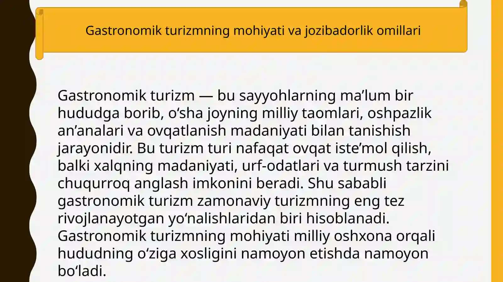Gastronomik turizmning jozibadorligini oshirish 3
