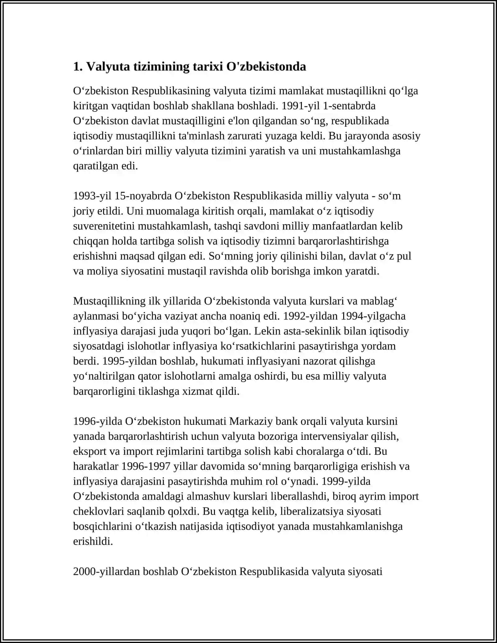 O'ZBEKISTONDAGI VALYUTA TIZIMI 3