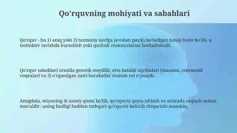 Terapiya usullari yordamida qorquvni tuzatish 3