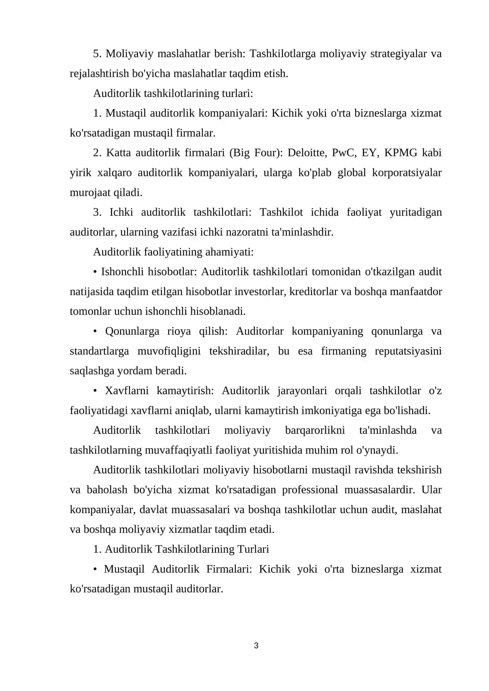 Auditorlik tashkilotlari faoliyatini litsenziyalash tartiblari. 3