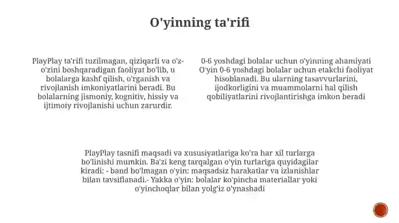 O'Yin Maktabgacha Yoshdagi Bolaning Yetakchi Faoliyati 3