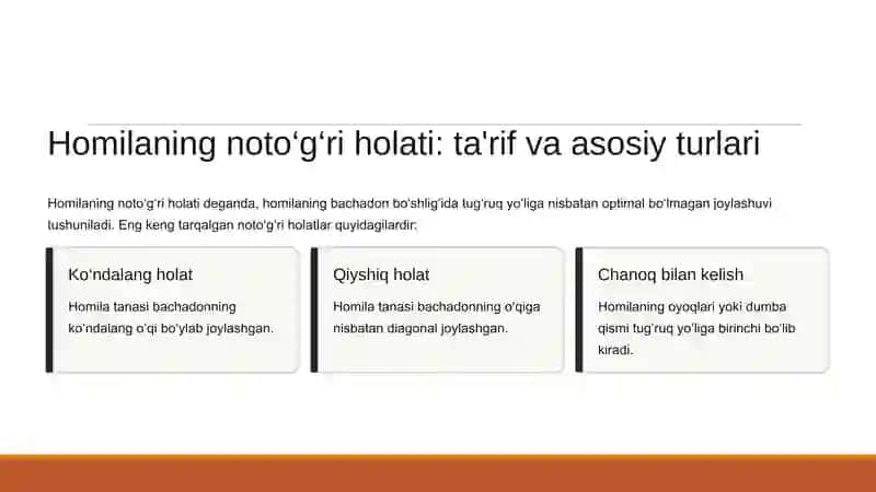 Homilaning noto‘g‘ri holati 3