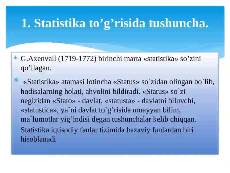 Statistika fanining predmeti va uning xos xususiyatlari 3