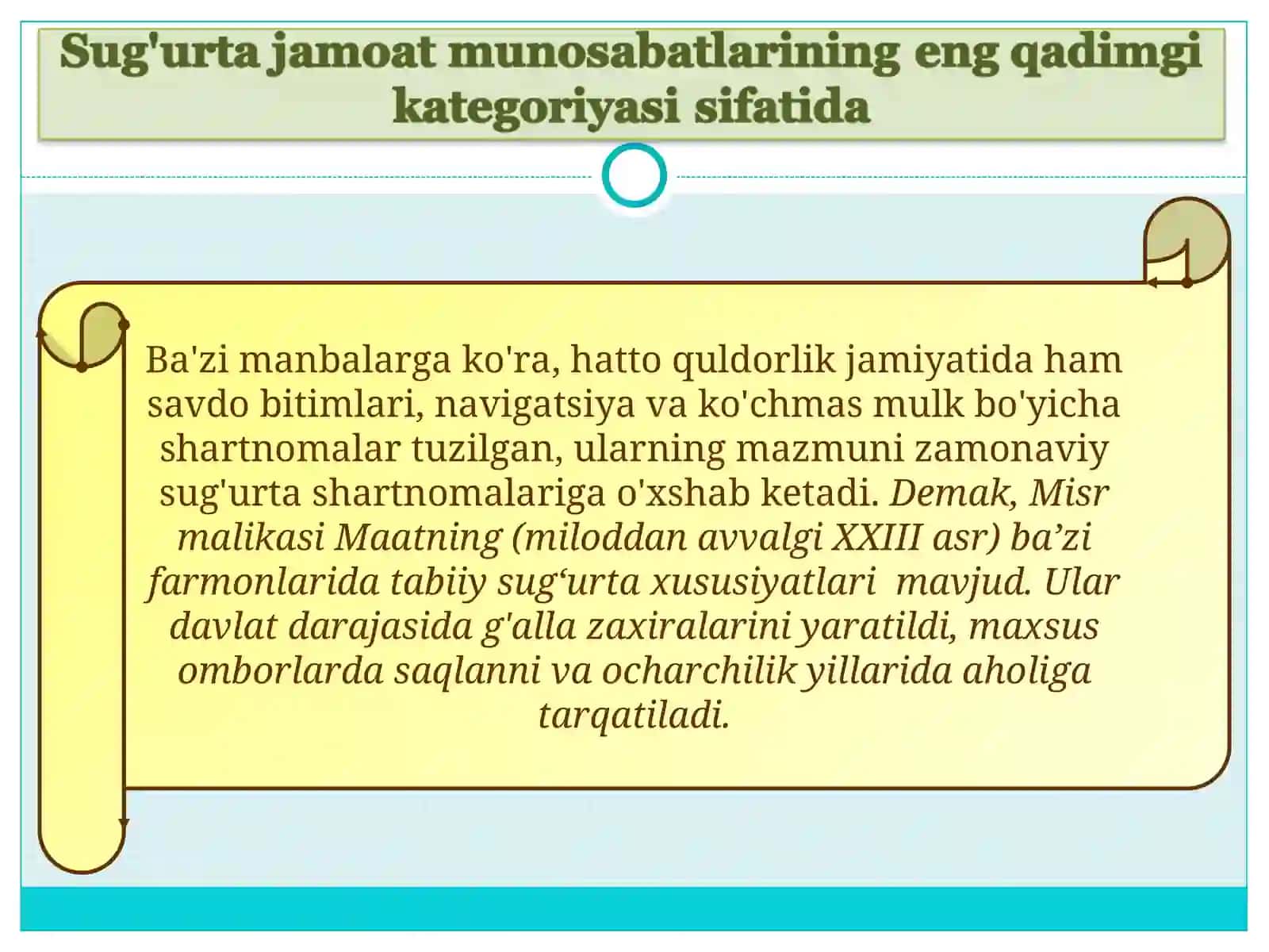 Sug'urta xususiyatlari 3