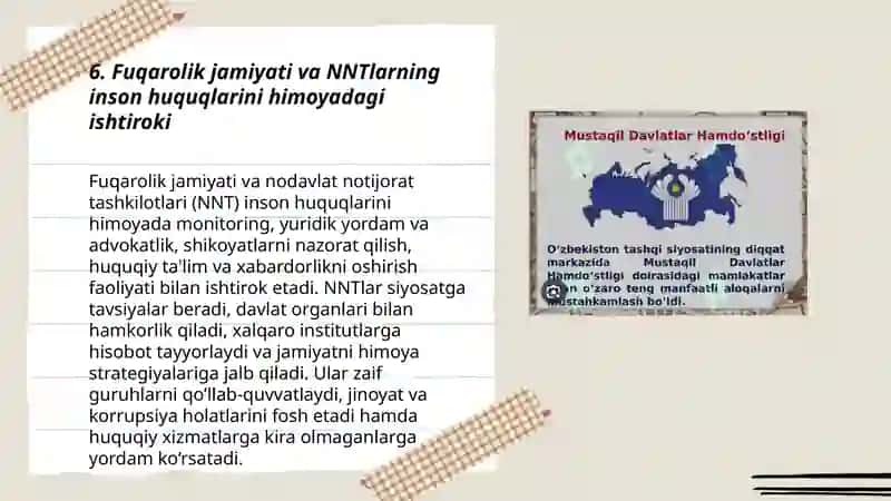 O‘zbekistonning xalqaro tashkilotlar bilan hamkorlik aloqalari 3
