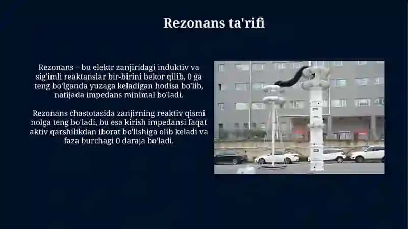 Kuchlanish va tok rezenansi 3