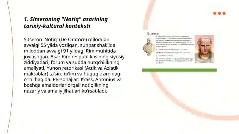 Sitseroning"Notiq "asarini oʻqib oʻrganish 3