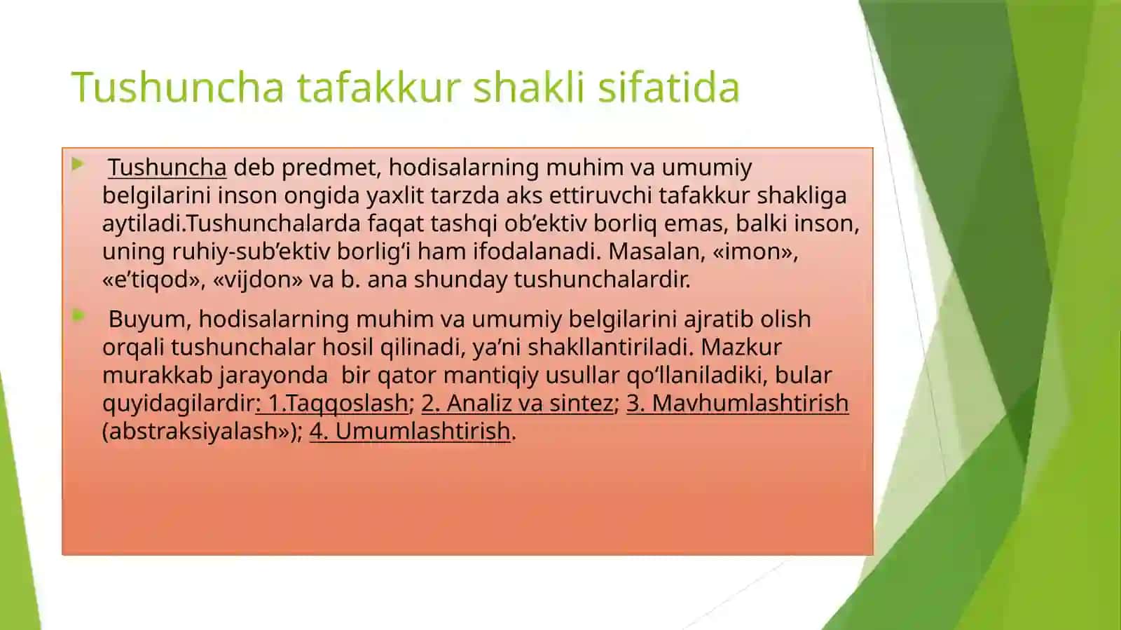 Tushuncha, mulohaza va xulosa chiqarish 3