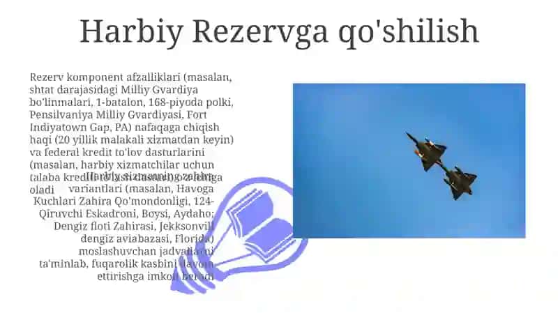 Harbiy xizmatni o'tash rezervdagi xizmat 3