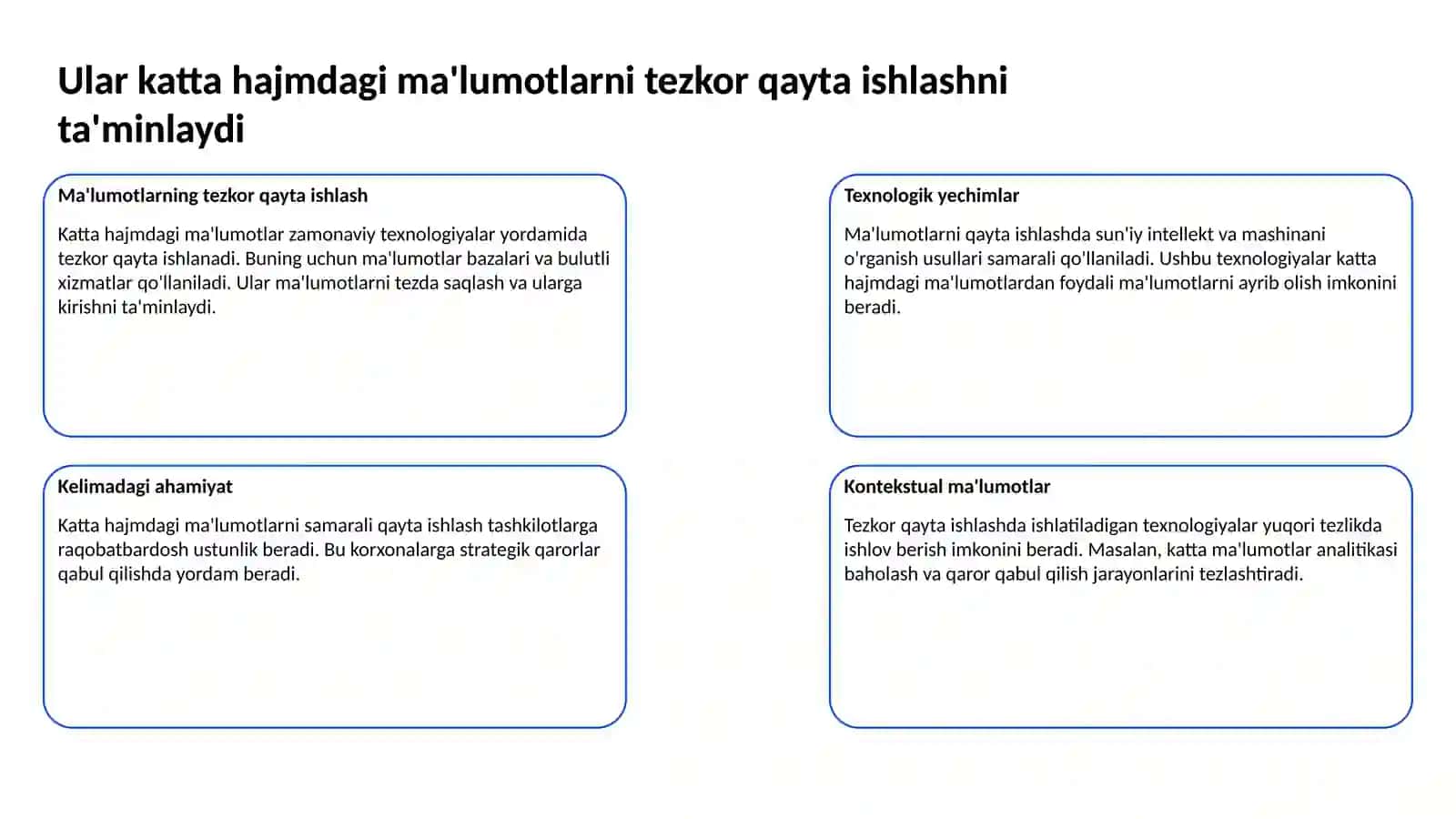 NO SQL MA`LUMOTLAR BAZALARINING AFZALLIKLARI VA KAMCHILIKLARI 3