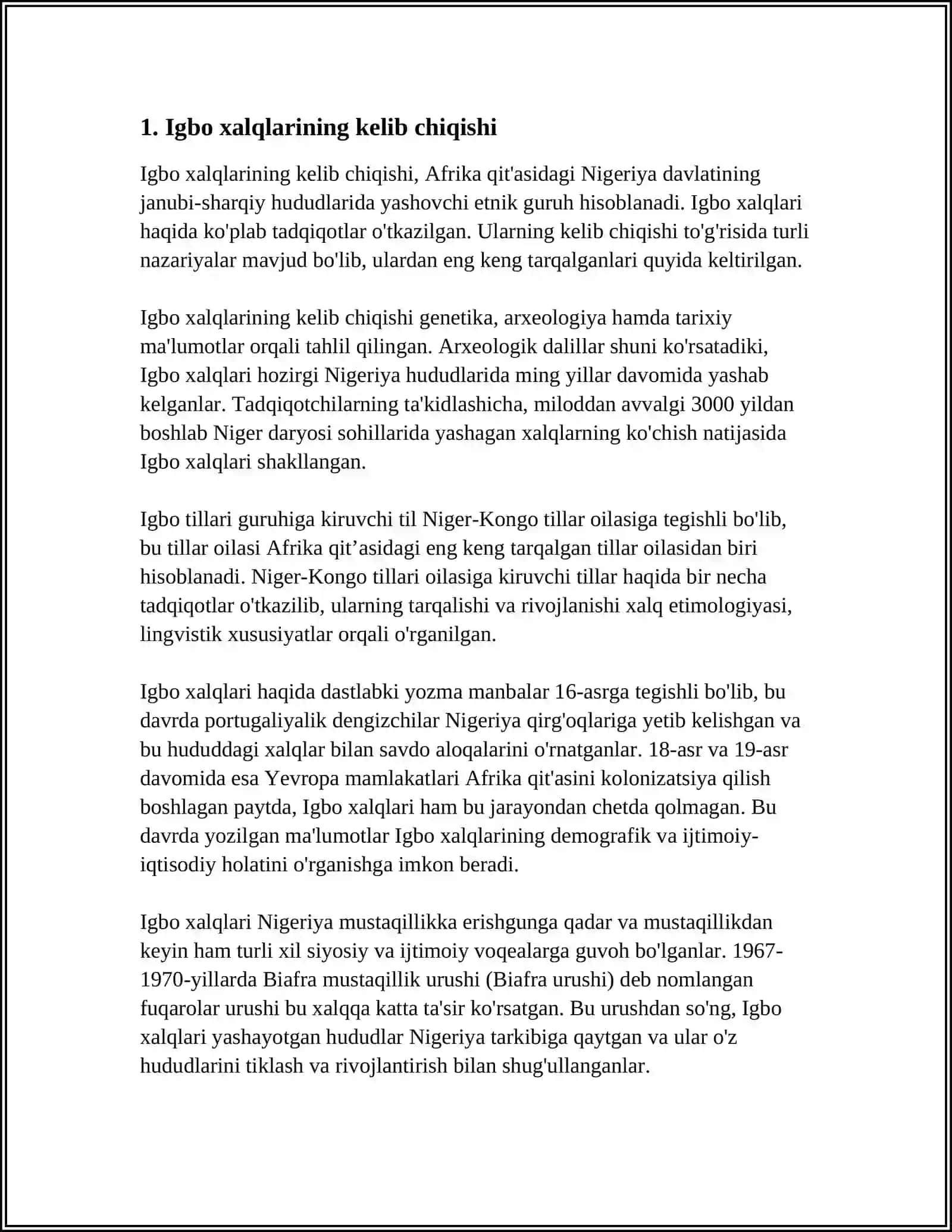 AFRIKA XALQLAR ETNOLOGIYASI (IGBO) 3