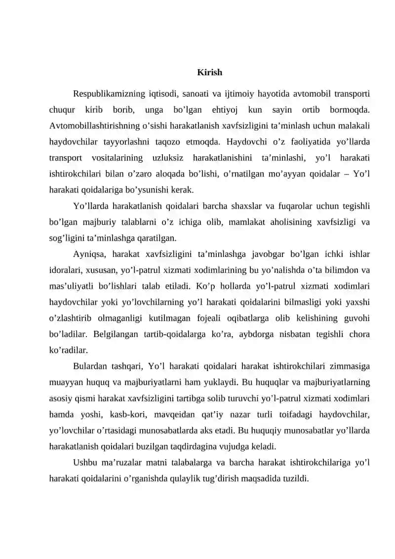 Avtomobil yo’llarida harakat xavfsizligini tashkil qilish 3