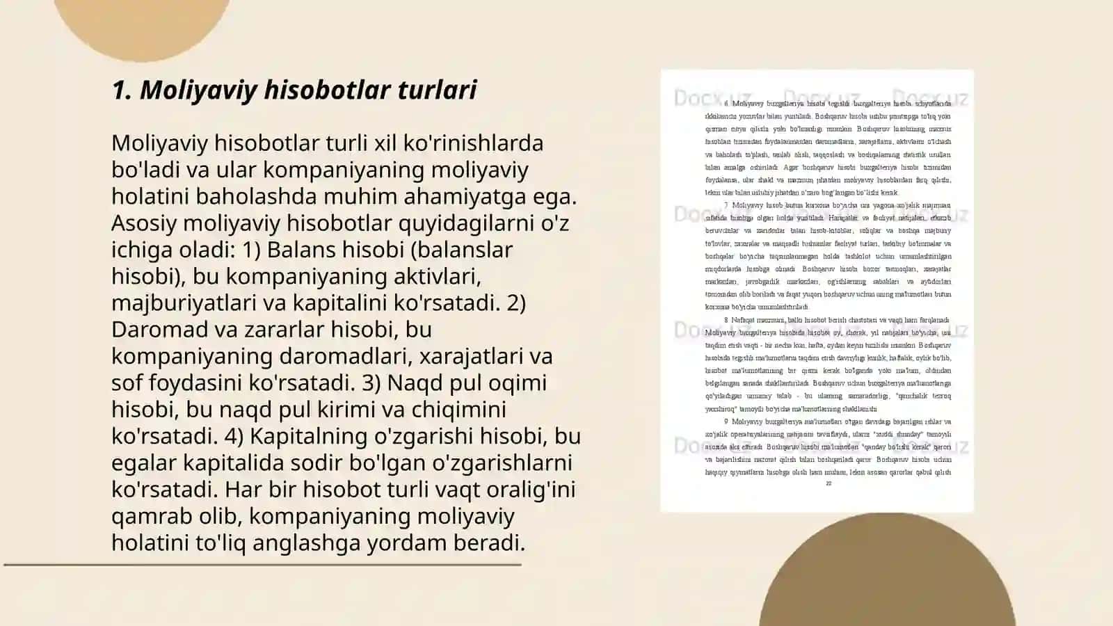 Moliyaviy hisobotlar turlari 3