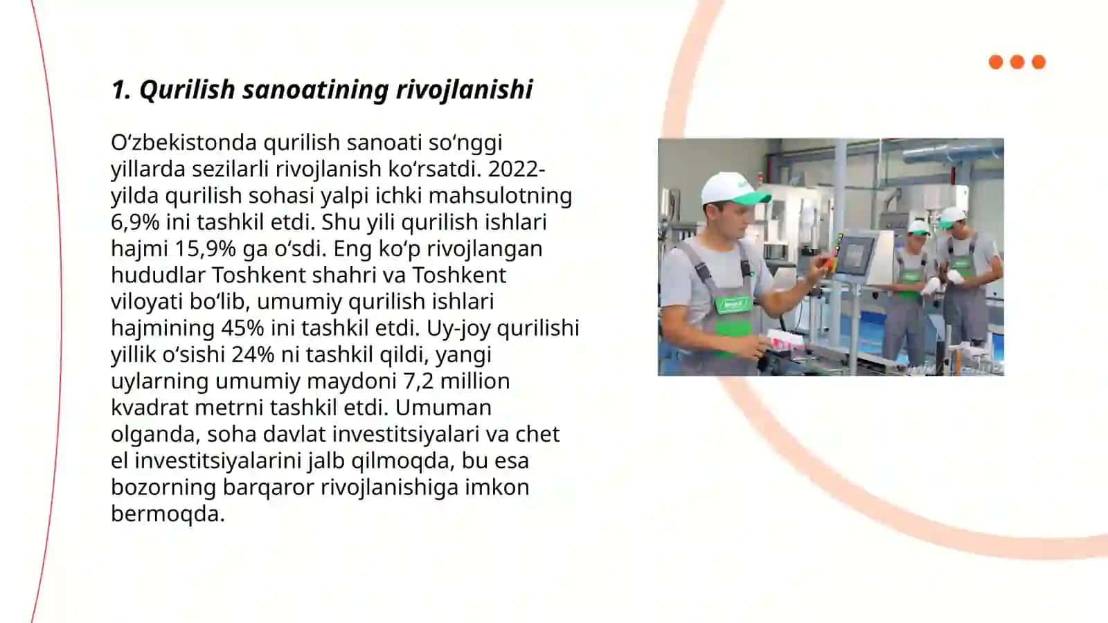 Qurilish ishlab chiqarishning konsentratsiyasi 3
