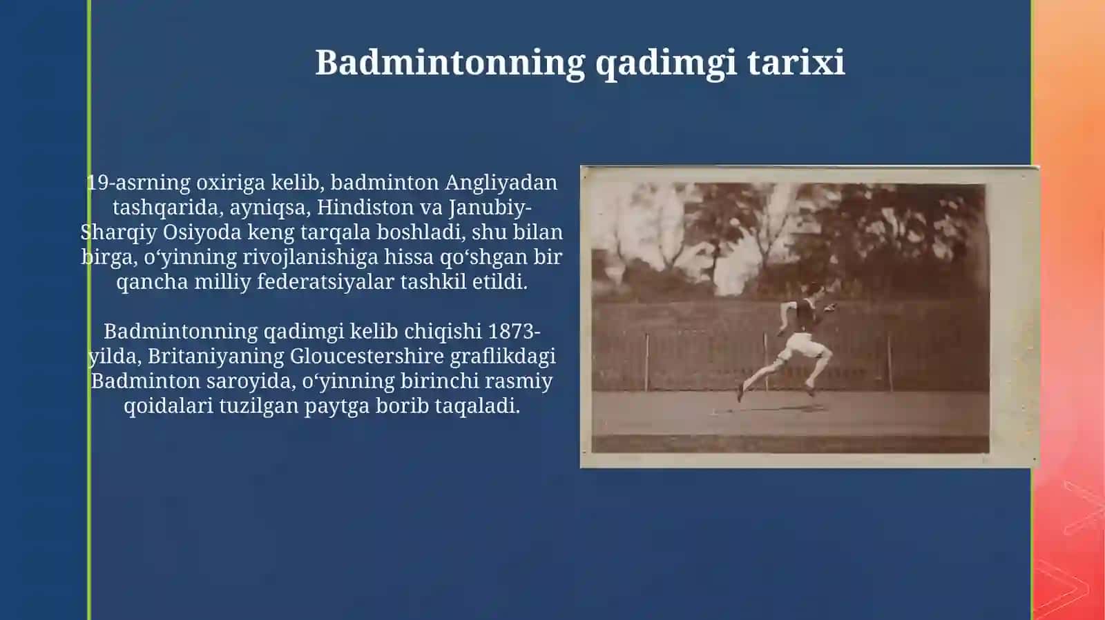 Badminton va stol tennis kelib chiqish tarixi 3