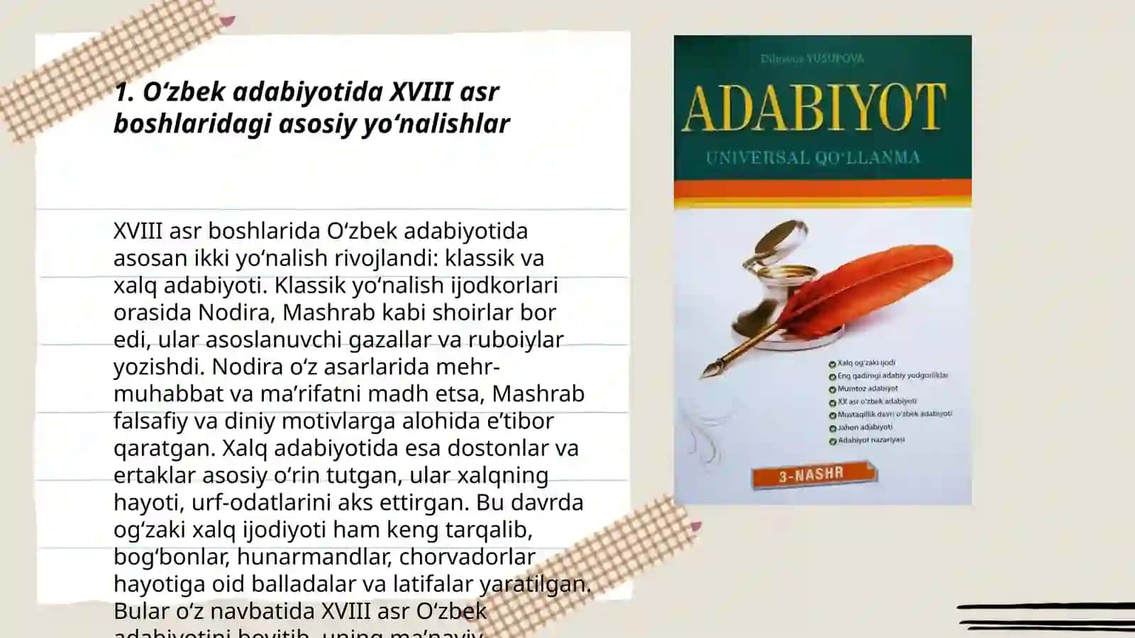 XX asr oʻzbek adabiyoti tarixi 3