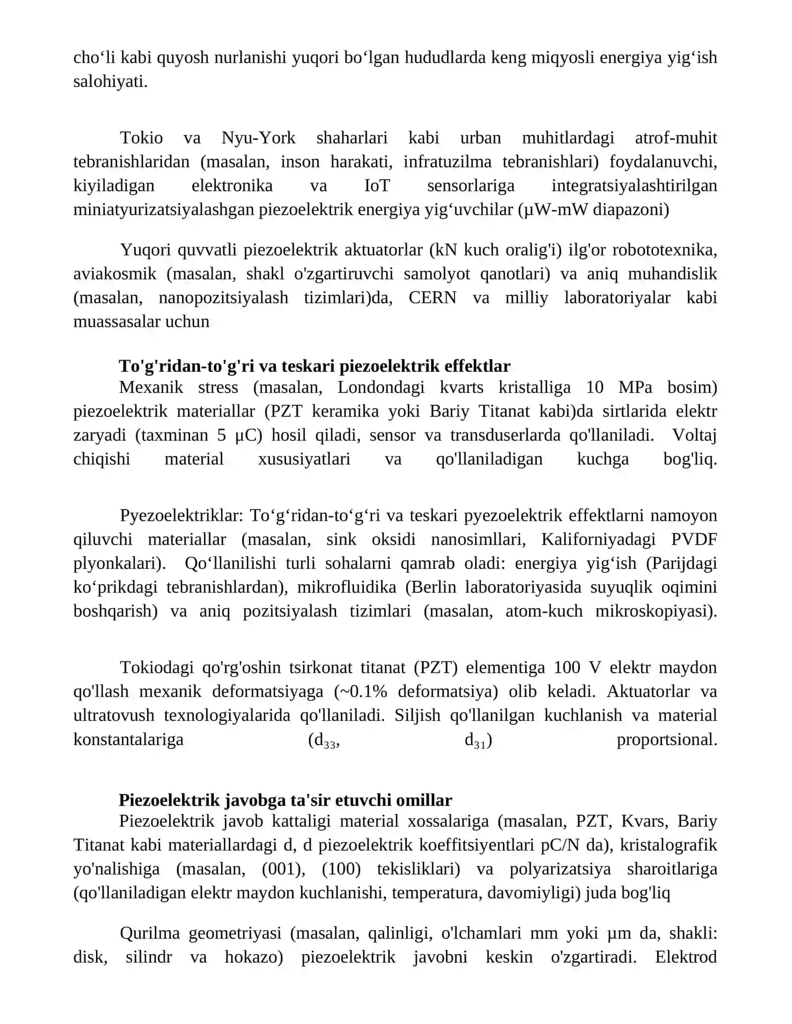 Pezoelektriklar. Pezoelektrik effekt 3