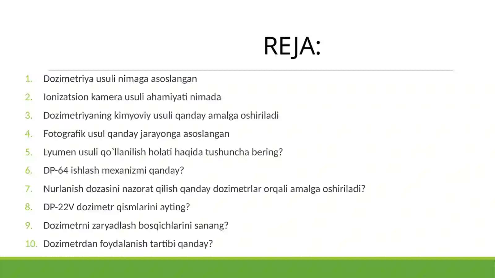 DOZIMETRIK METODLAR VA DOZIMETRIK ASBOBLAR 3