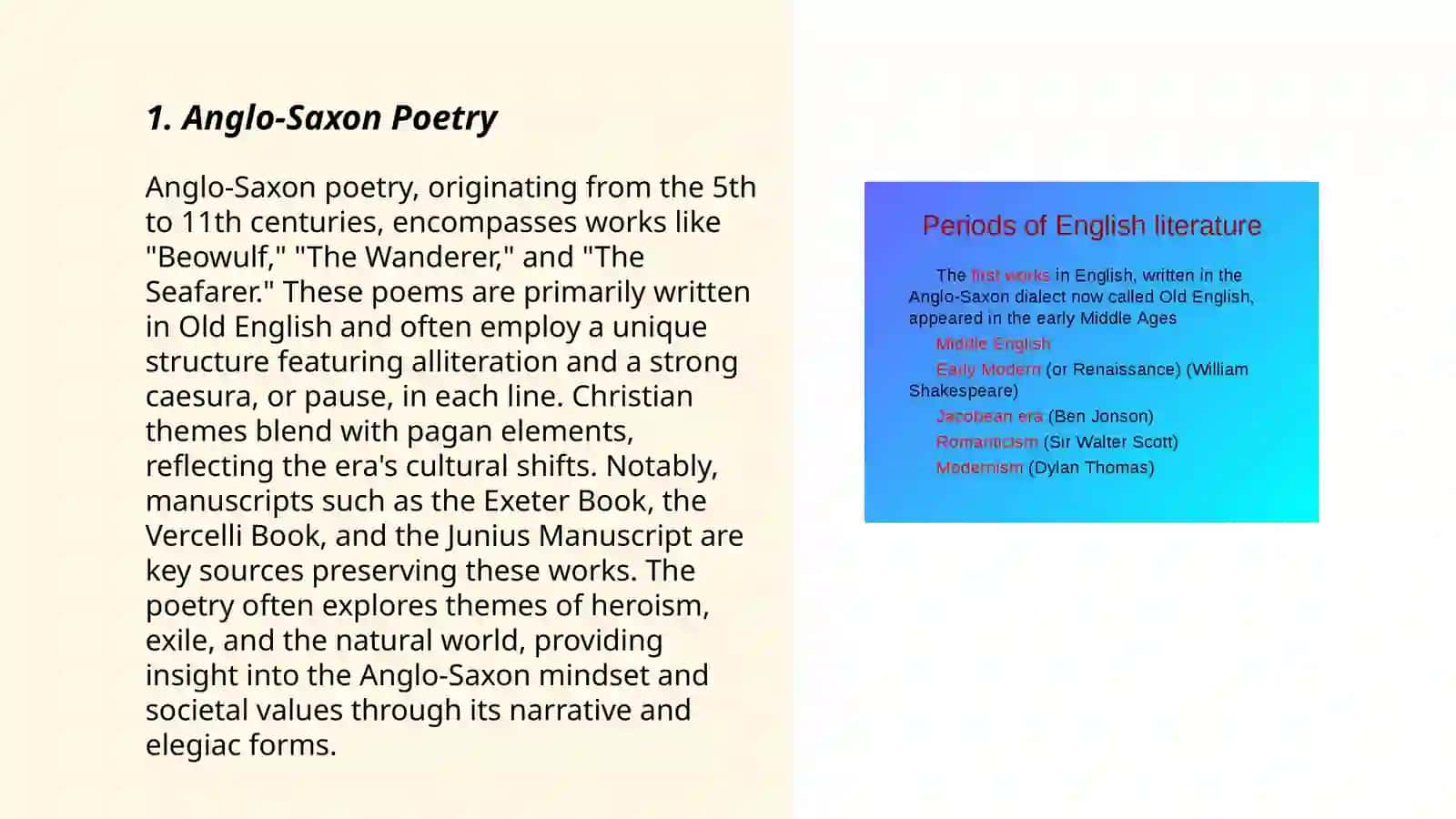 Pre Renaissance period in English literature 3