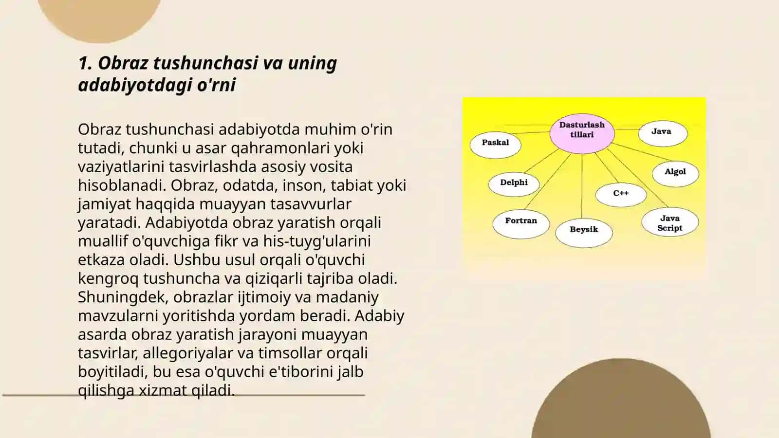 Obraz, xarakter, tip oʻrtasida qanday farq bor? 3