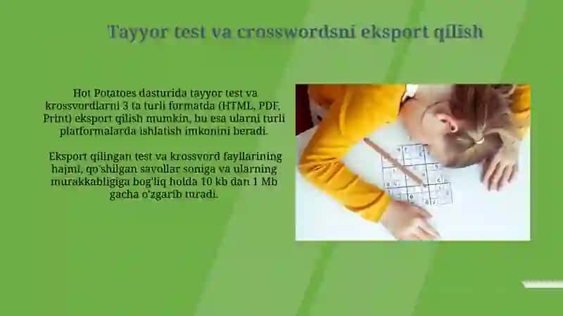 Hot Potatoes dasturida test va krossvord yaratish 3