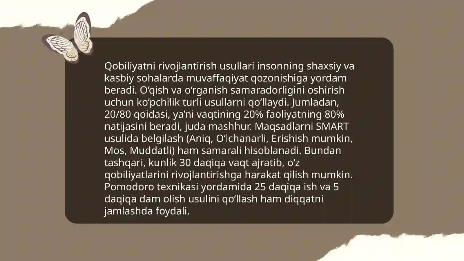 Qobiliyatni rivojlantirish usullari 3