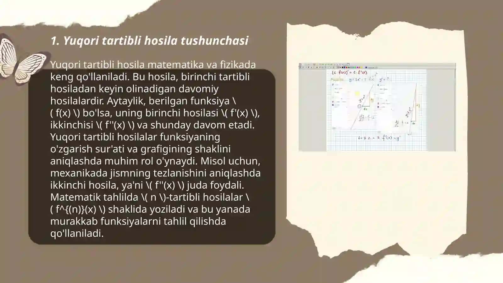 Yuqori tartibli hosila tushunchasi 3