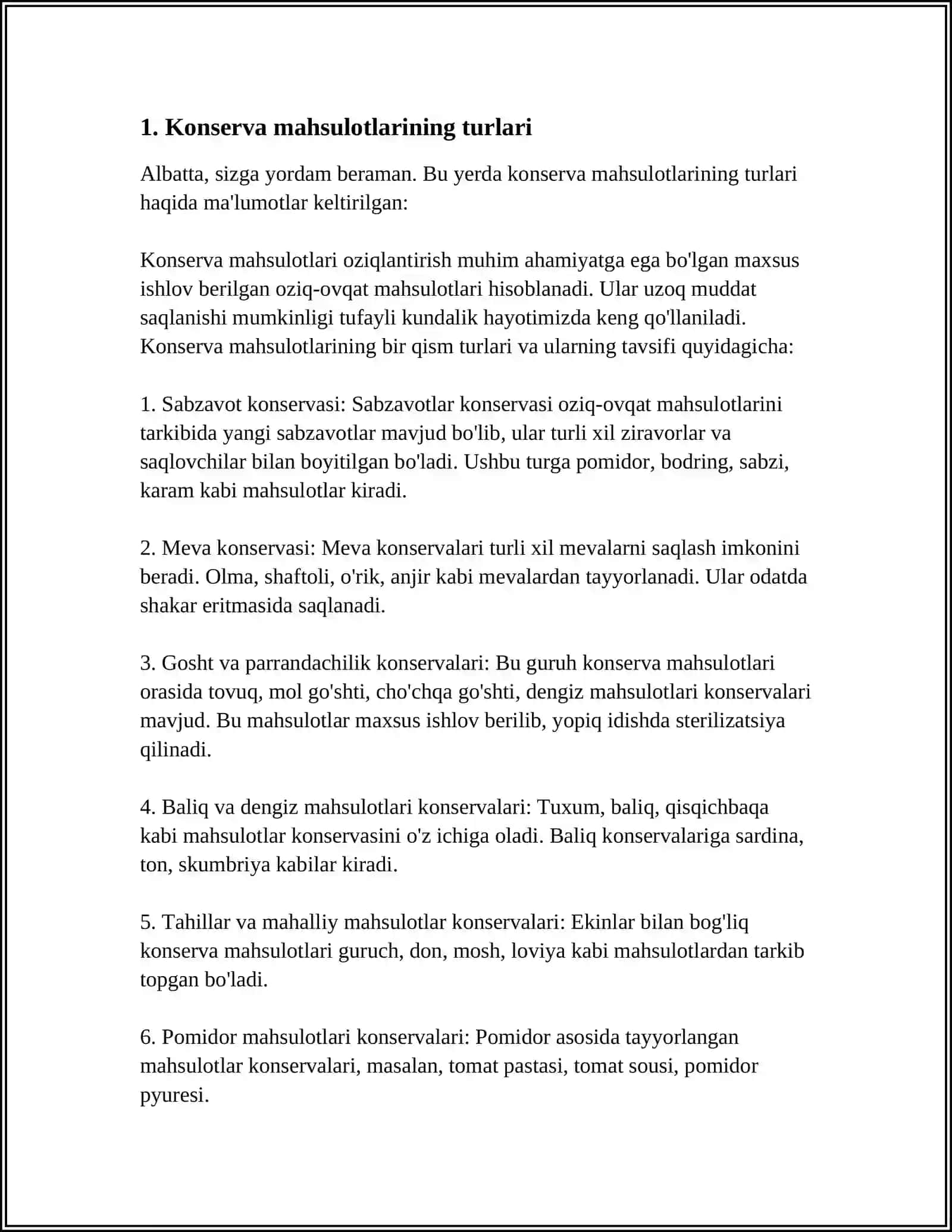 KONSERVA MAHSULOTLARINING SIFAT KO'RSATGICHLARINI ANIQLASH 3