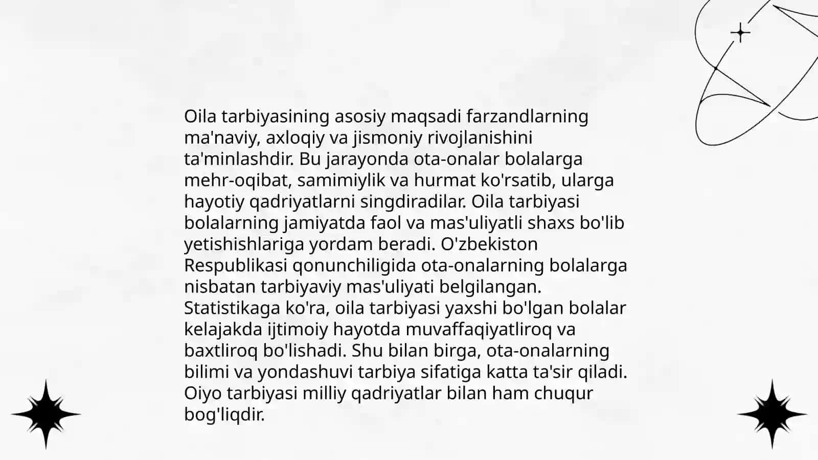 Oila tarbiyasi metodlari 3