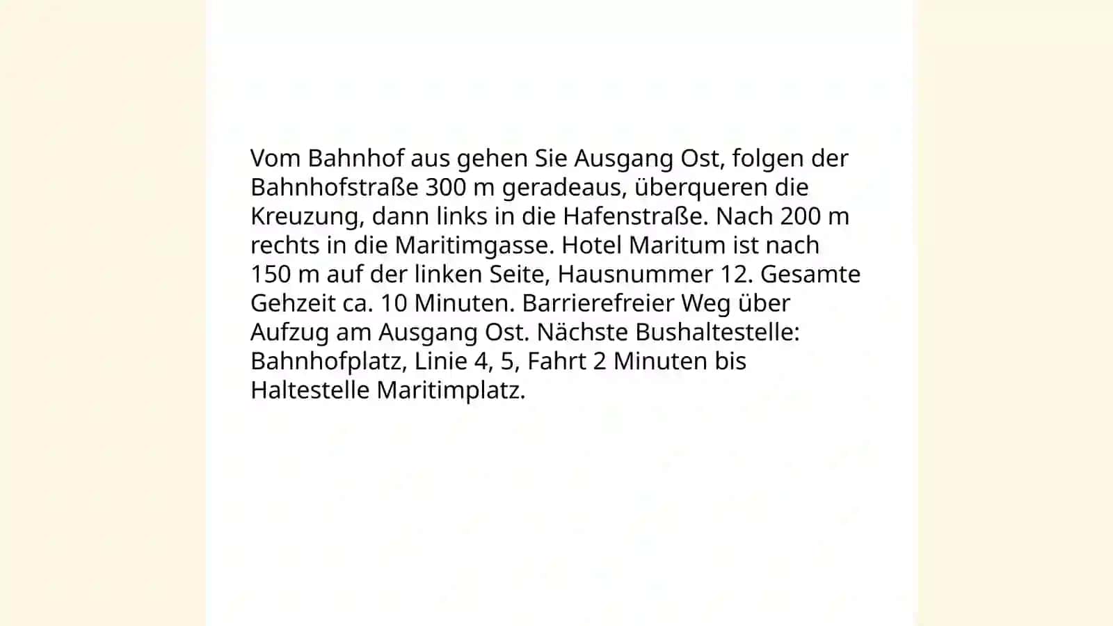 Wege beschreiben. Wir suchen das Hotel Maritum 3