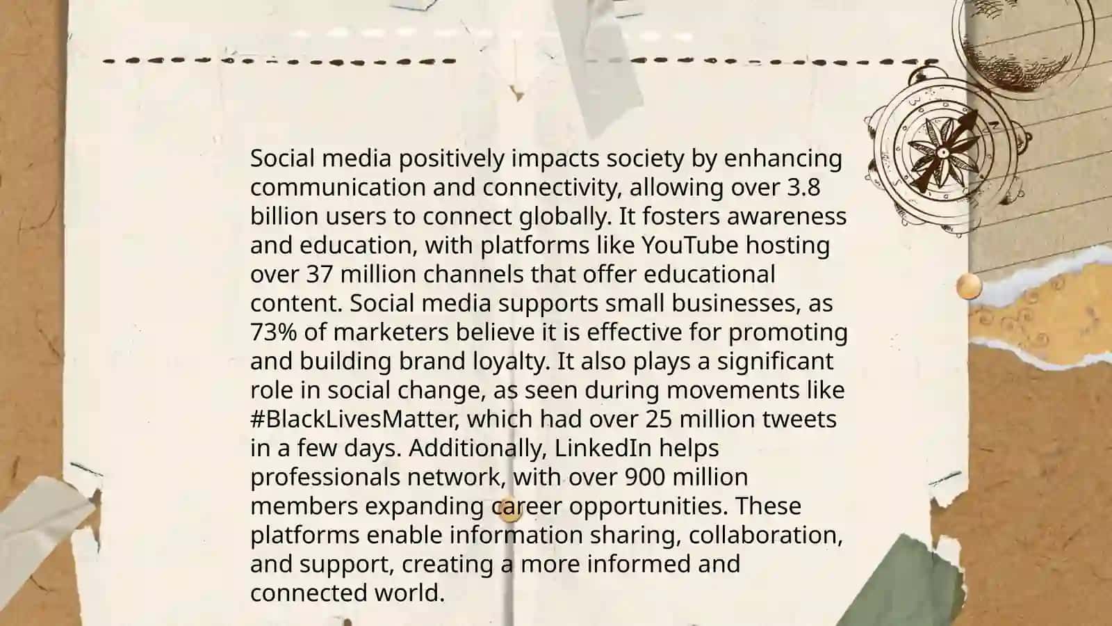 Social media impacts society positively 3