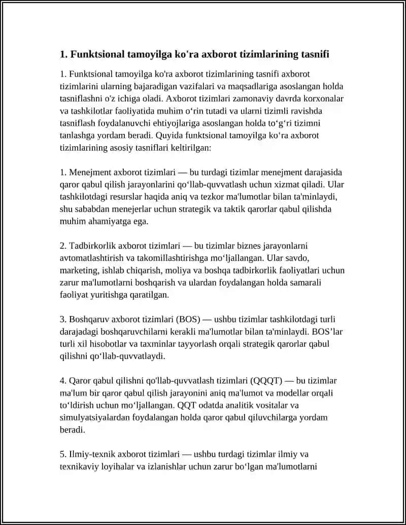 AXBOROT TIZIMLARINING TASNIFI 3
