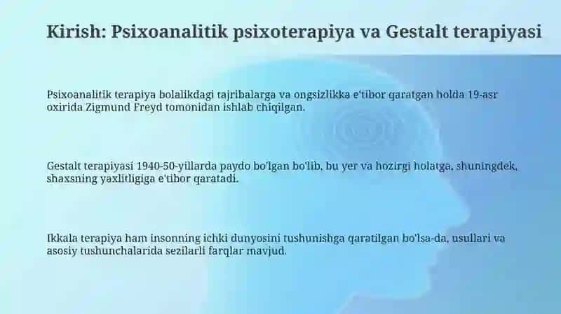 Psixoanalitik va Gestalt Terapiyasi 3