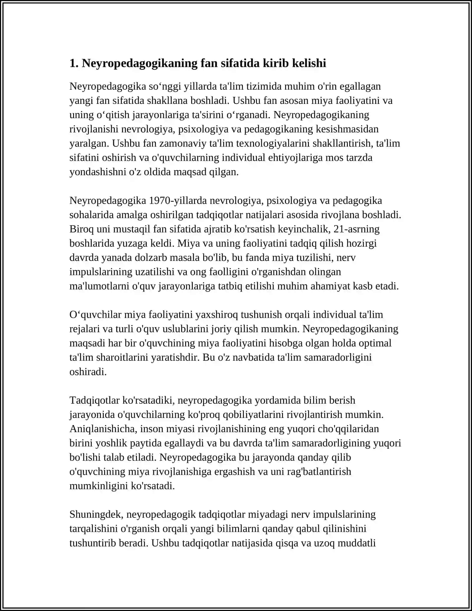 Neyropedagogika fanining rivojlanishi 3