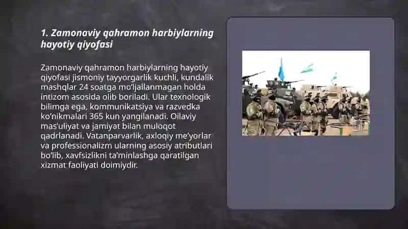 Zamonamiz qahramoni harbiylar 3