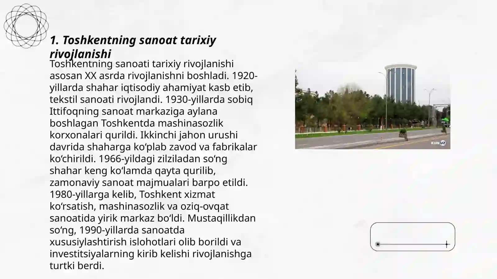 Toshkent shahrining sanoati rivojlanishi 3