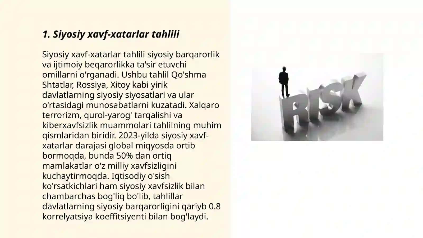Siyosiy xavf-xatarlar tahlili 3
