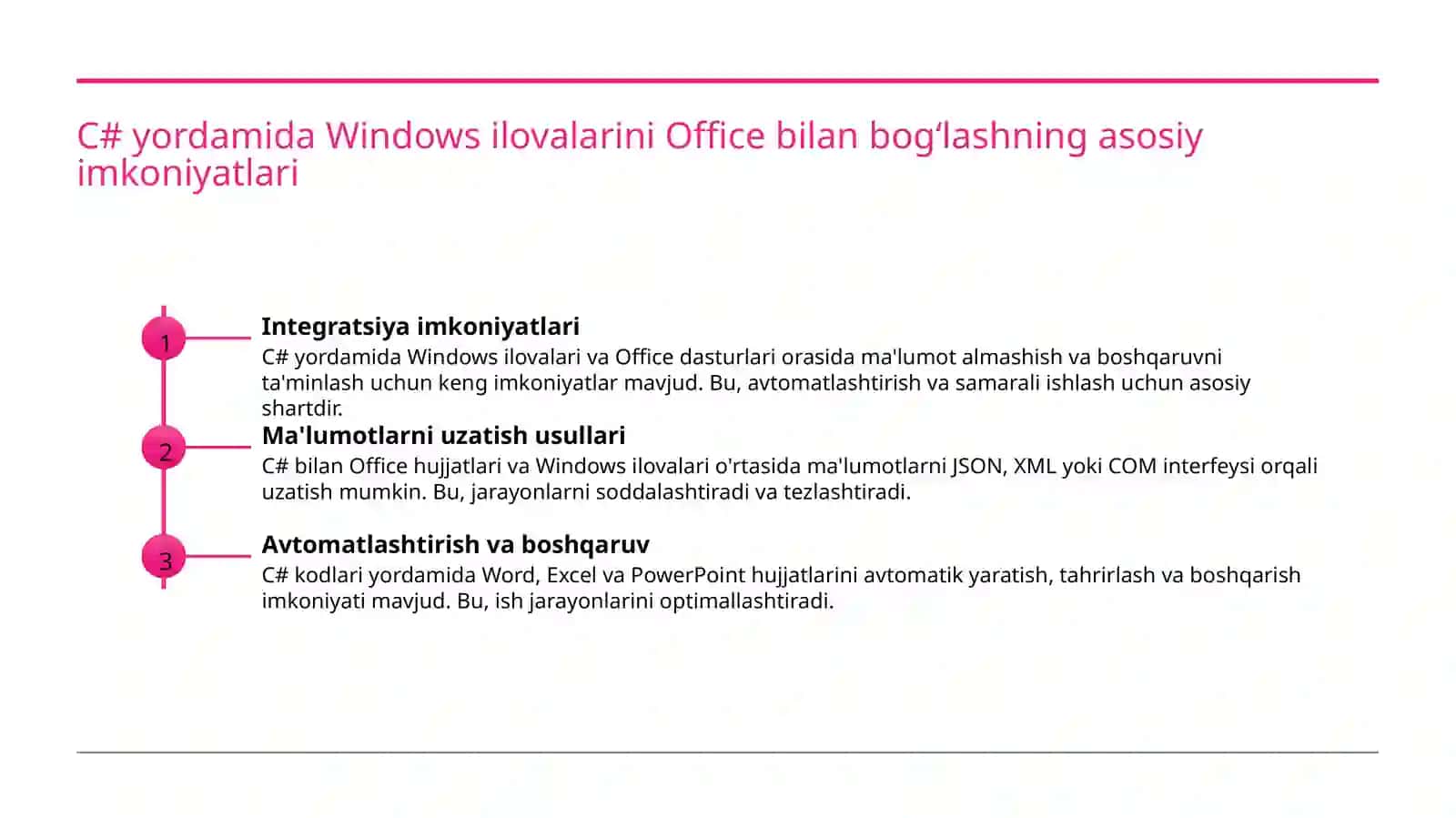 C# dasturlash tilida Windows ilovalarini office dasturi bilan bog'lash 3