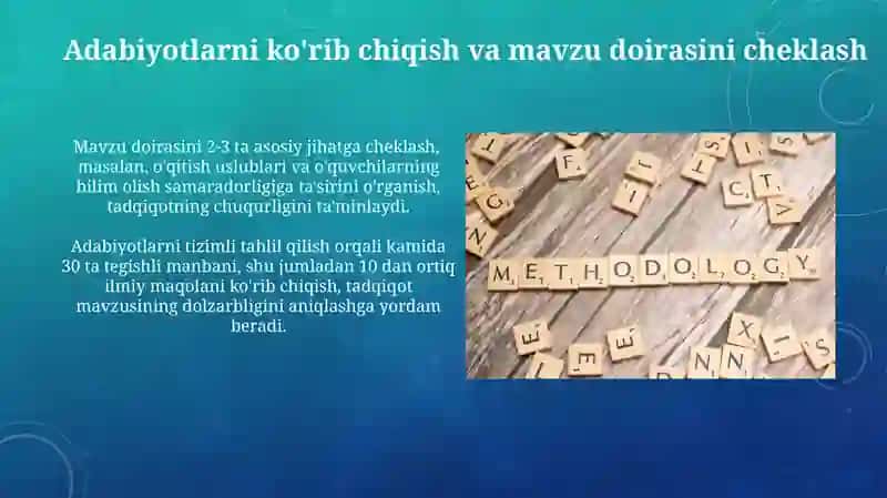 Pedagogik tadqiqot mavzusini tanlash 3