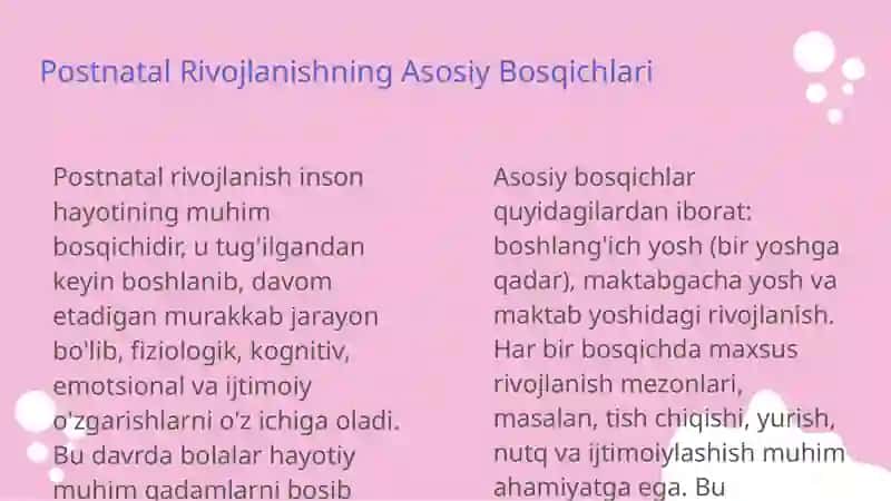 Postnatal ontogenezning asosiy davrlari 3